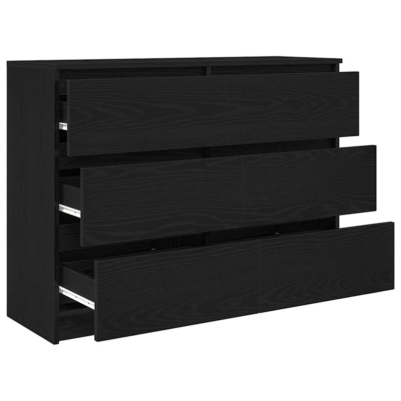 Sideboard 100X35x76 Cm Engineered Wood, Black Oak