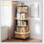 Bibliothèque rotative à 5 niveaux, étalage à 360 ° avec roulettes, solution de rangement compacte et élégante pour les petites pièces-130603106-130603111