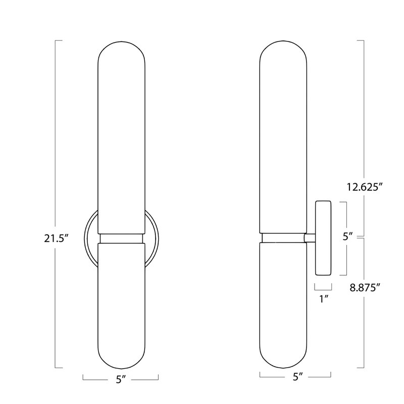 Salon 3 - Light Armed Sconce, Natural Brass