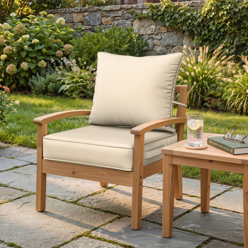 22"W X 24"D Outdoor Deep Seat Cushion Set Outdoor Seat/Back Cushion, Beige