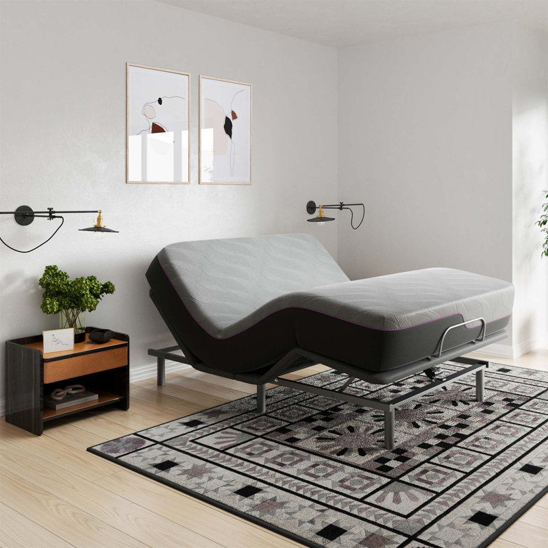 Queen Size Quick Assembly Adjustable Bed Frame With Voice Activated Controls, Queen