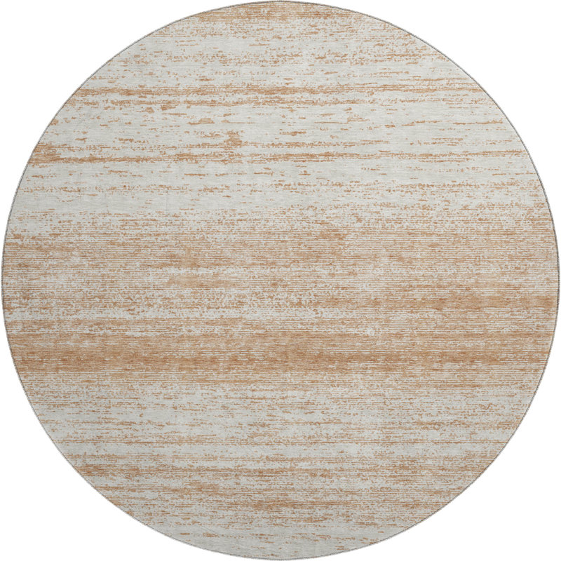Premium Machine Washable Prisco Copper Rug, Round 8'