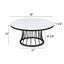 3 ensembles de cocktail modernes de luxe, tables rondes avec dessus en faux marbre et bases en forme de cage, 1 table basse, 2 ensembles de bout pour espace de vie,