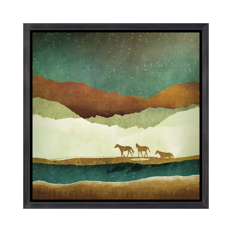 Stary Range - Print, 26" H x 26" W x 1.5" D, Distressed Black Floater Framed
