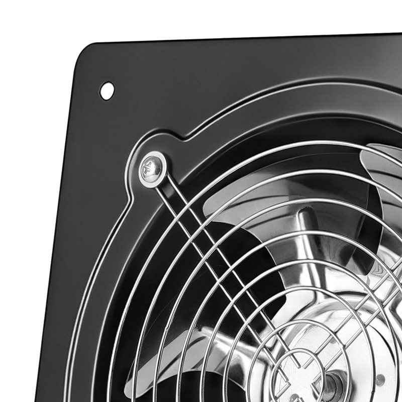 Ventilateur d'extraction 8 pouces, ventilateur mural 576 CFM à grande vitesse avec contrôle marche / arrêt, basse consommation, extracteur de ventilation portatif pour grenier, garage, sous-sol, atelier, cuisine, poulailler, noir