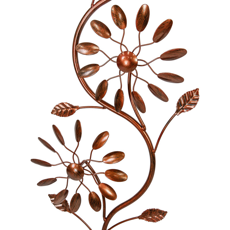 Copper Powder-Coated Iron Twirling Twigs 48" Garden Wind Spinner