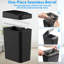 Ensemble de 2 poubelles automatiques sans contact de 2,2 gallons, petite poubelle intelligente à capteur de mouvement, poubelle mince et imperméable pour chambre à coucher, salle de bain, bureau, salon