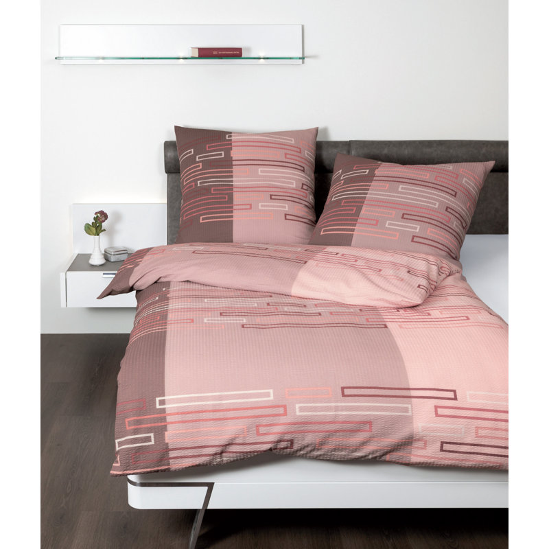 Tango Cotton Striped Duvet Cover Set with Pillowcases Included, Sand/Brown, 155 x 220cm Duvet Cover + 2 Pillowcase