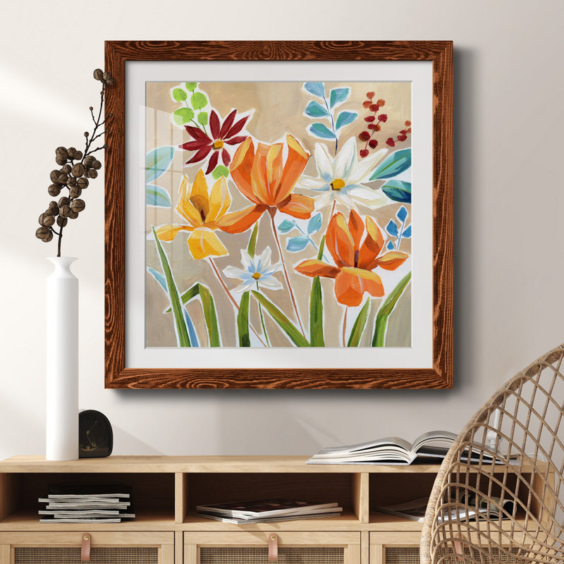 «Pumpkin Patch Grateful» - peinture encadrée, H 31,5 po x l 31,5 po x P 1,5 po, Cadre en érable