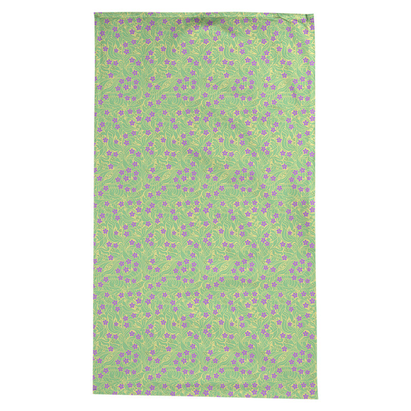 Nappe florale à tourbillons Leffel, Jaune, vert et mauve