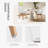 Set of 8 PU Leather Upholstered Kitchen Chairs With Solid Beech Wood Legs-924551338