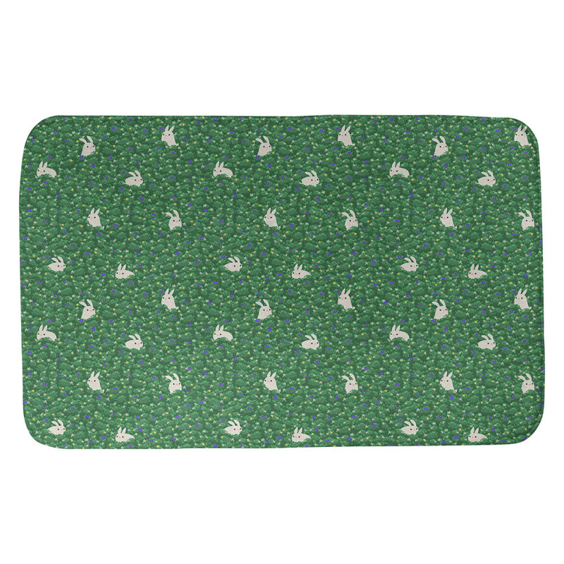 Tapis de bain lapin lapin Leffel, l 21 po x L 34 po, Vert
