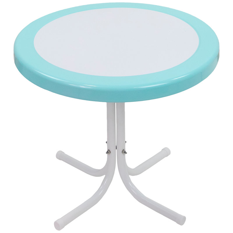Table d'appoint 22 po, Bleu / blanc