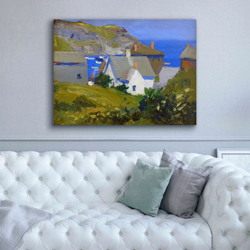«Monhegan House, Maine, 1916-1919» par Edward Hopper, estampe numérique sur toile, H 40 po x l 54 po x P 1,5 po