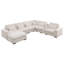 Canapé modulaire en L de 146 po avec repose-pieds mobile et 6 coussins décoratifs en L de 146 po, canapé rembourré en chenille 7 places avec porte-gobelet 2, port USB et boîte de rangement cachée, combinaison de bricolage, pour le salon-109114924