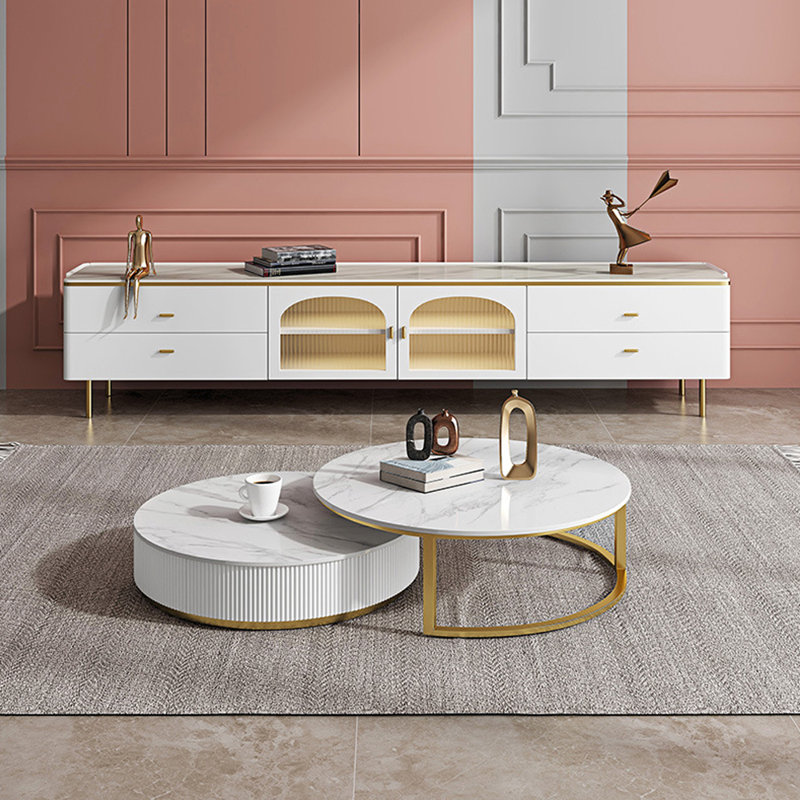 Ensemble de table basse avec meuble télé italien de luxe