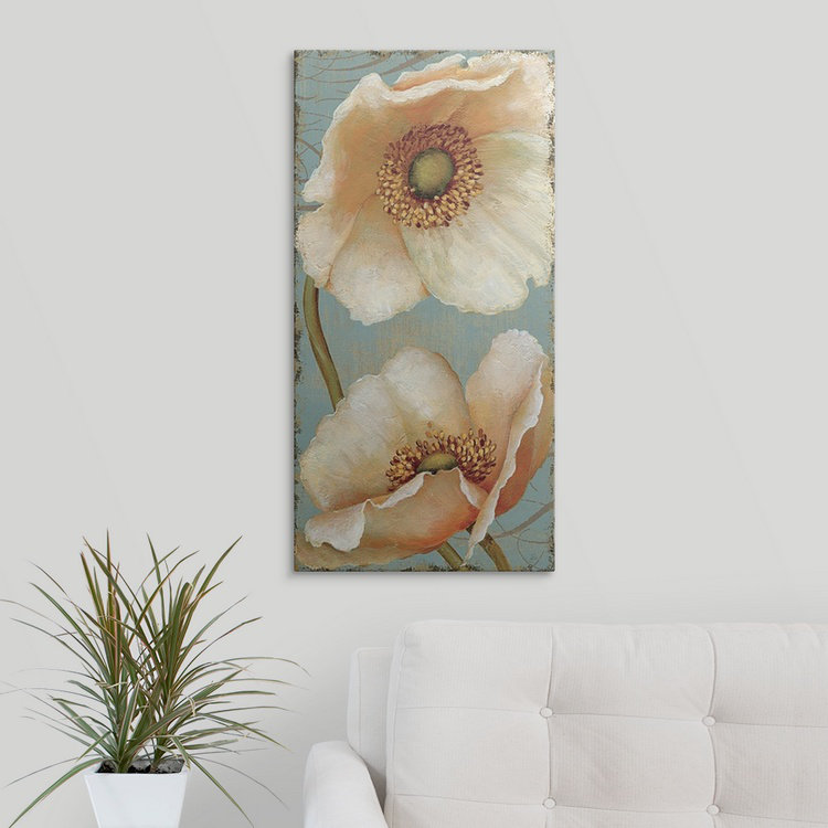 « windflower ii », reproduction d’art sur brissonnet,, reproduction d’art, H 32 po x l 20 po x P 1 po, Cadre noir