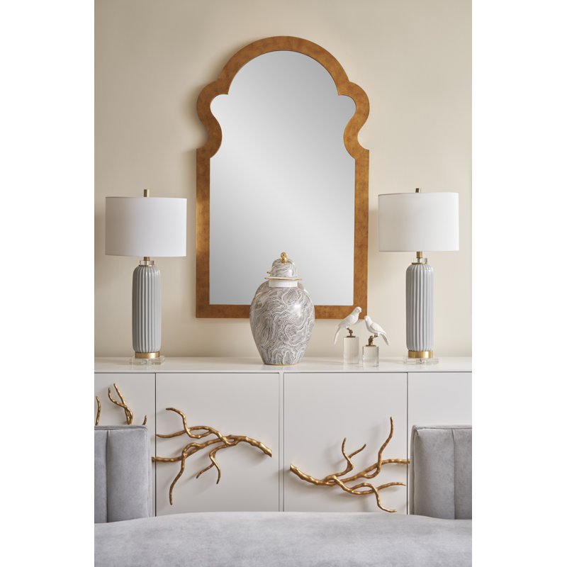 Jagger Metal Wall Mirror, Antique Gold