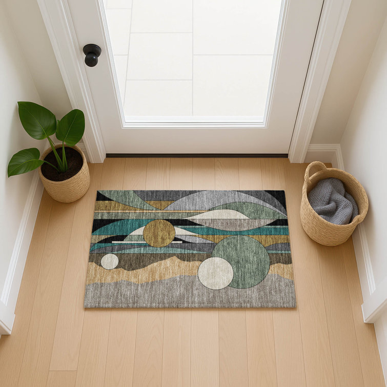 Machine Washable Indoor/Outdoor Brenden ACN2252 Modern Rug