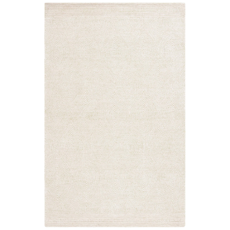 Katracy Abstract Hand Tufted Wool Geometric Rug, Rectangle 3' x 5'