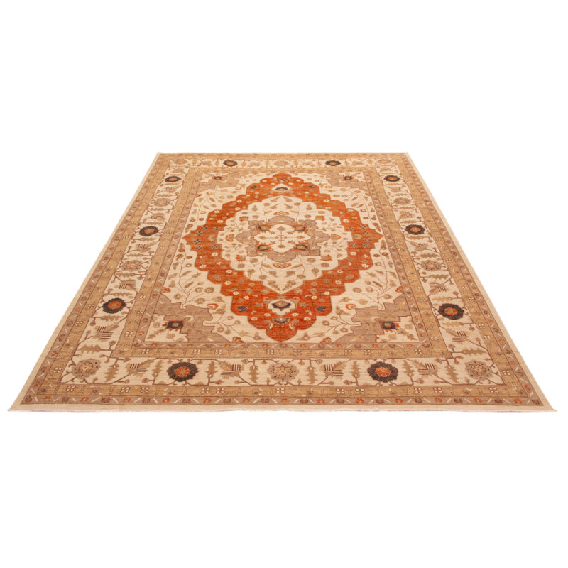 Tapis ivoire Chobi Finest 9 pi 9 po x 12 pi 6 po