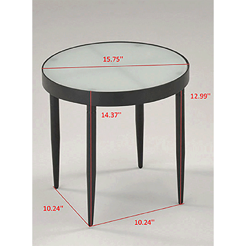 Table de bout Caviness, Noir, Or rose