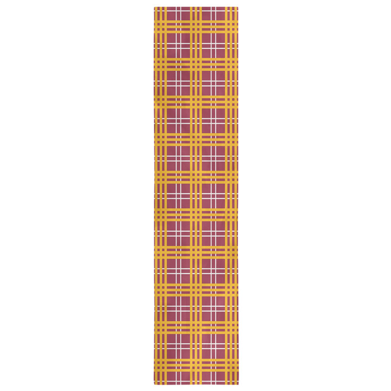 Paid Polyester Table Runner, 72" L x 16" W, Red/White/Yellow