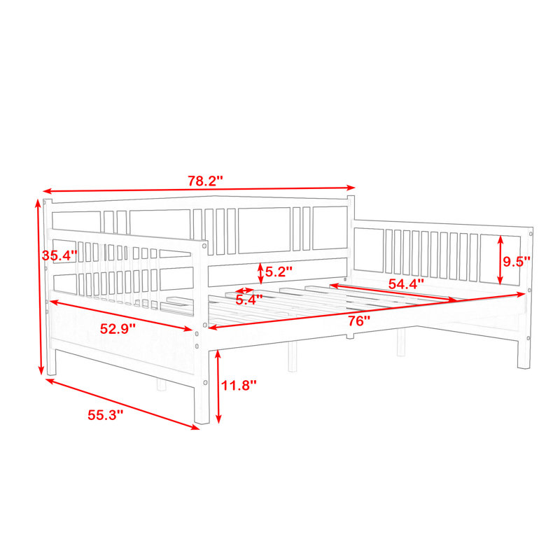 Full Size Wood Daybed, Espresso