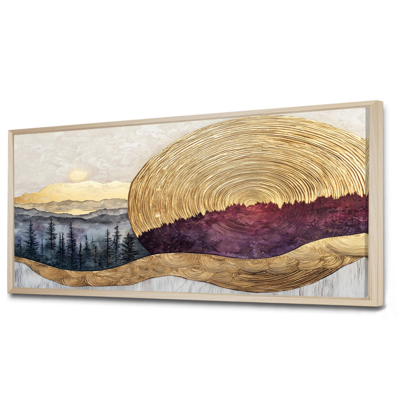 Demar - Vineyard Framed Wall Art, 28" H x 60" W, Floater Framed Print, Cream