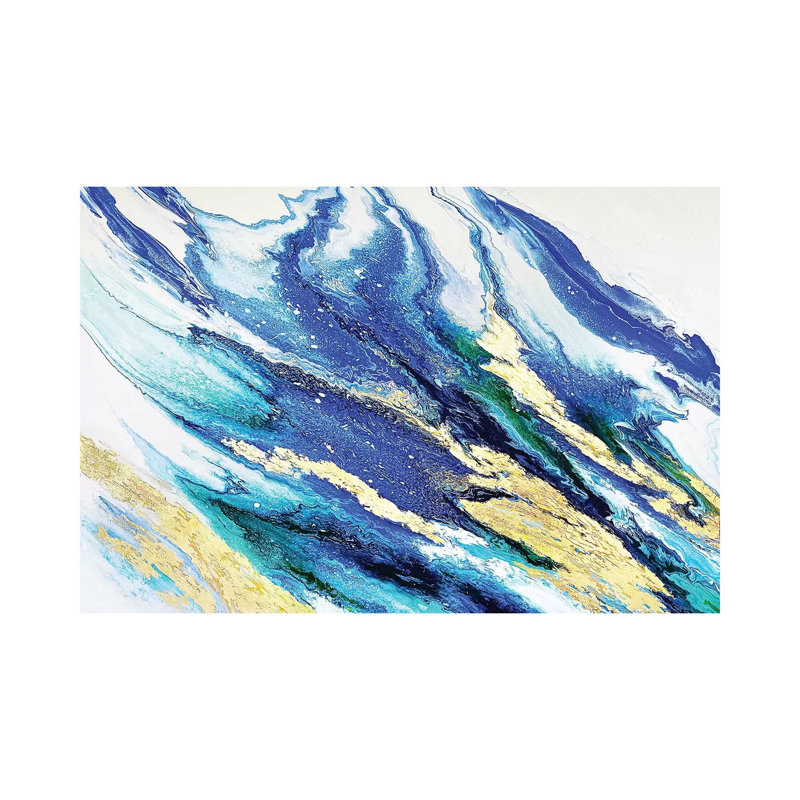 Lapis et émeraude par SpellBond Fine Art - reproduction d'art, H 12 po x l 18 po x 1,5 po, Toile tendue, Pas de tapis