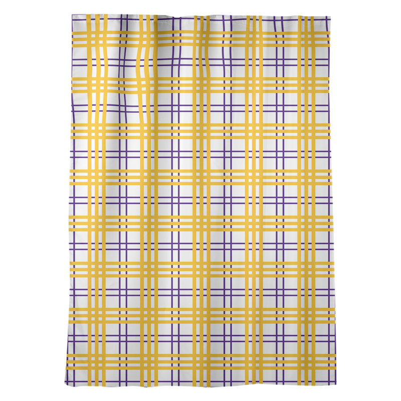 Room Darkening Curtain Single Panel, Yellow/White/Purple