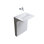 Évier à piédestal mural moderne Modern, cuve flottante 1 pièce avec drain linéaire caché, compatible avec robinet mural, blanc pour petite salle de bain et salle d'eau