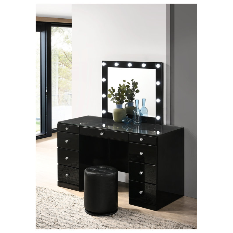 Tabouret de coiffeuse Glam, Black