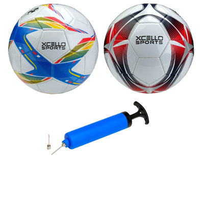 Ballons de soccer Xcello Sports, taille 3, graphiques assortis avec pompe, paquet de 2