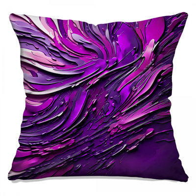 Purple Fluid Abstract Double Sided Throw Pillows