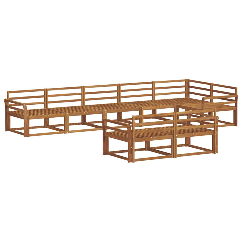 408 cm W Solid Wood Patio Corner Sofa