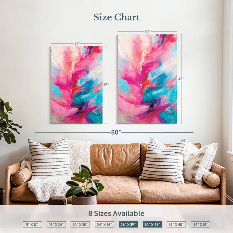 Avery Abstract Color Surge, 39" H x 26" W