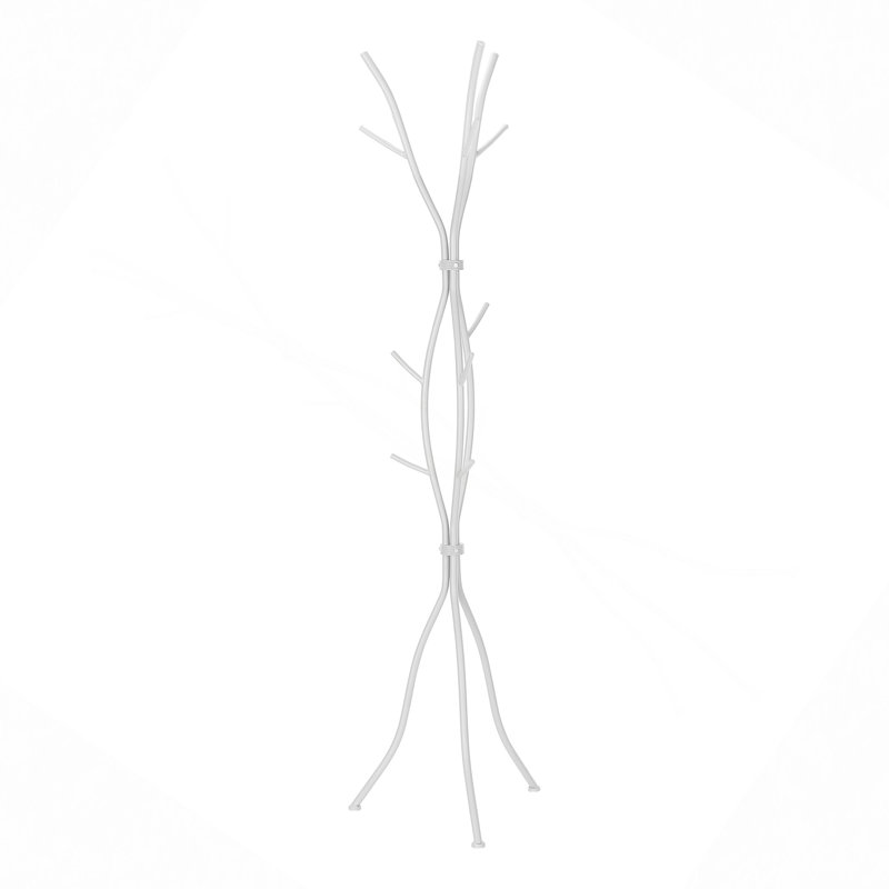 Coat Rack, Hall Tree, Free Standing, 11 Hooks, Entryway, 74"H, Bedroom, Metal, Contemporary, Silver