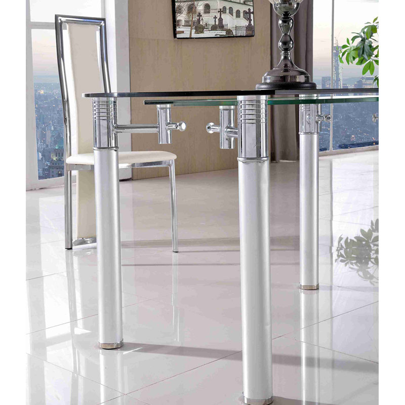 Round Glass Top Metal Base Dining Table