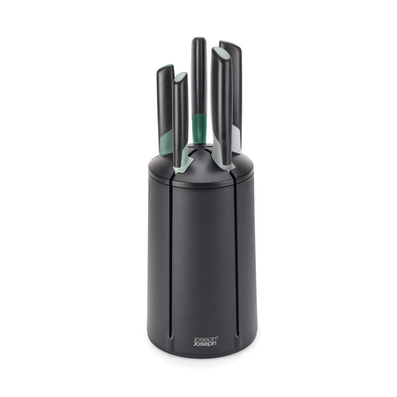 Joseph Joseph Elevate 5-Piece Knife Set with Carousel, Green