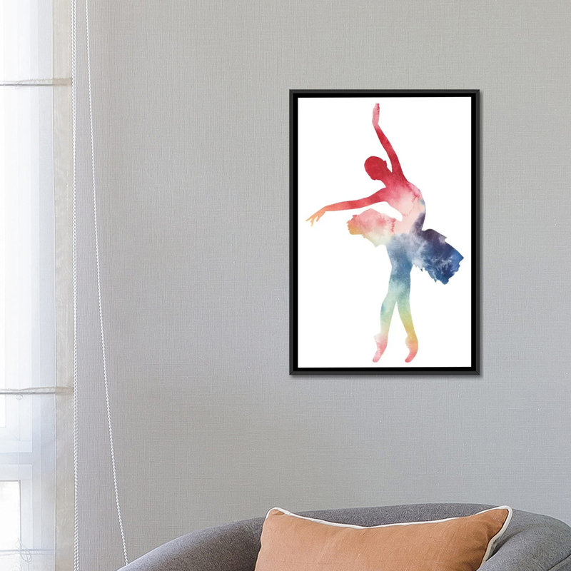 «Ballerina Beam I», impression sur toile tendue, H 26 po x l 18 po x P 1,5 po, Toile encadrée noire, Pas de tapis