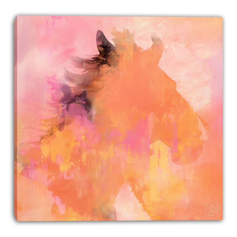 «Peach Mirage», art mural sur toile tendue, L 30 po x H 30 po x P 1,5 po