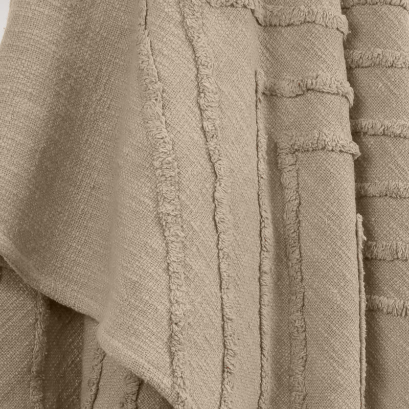  Jeté 100% coton tissé et texturé, Brun cacao