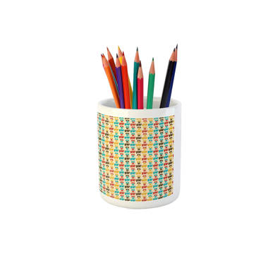 Pen Holder For Desk, Premium Ceramic Pencil Holder Pen Cup Marker