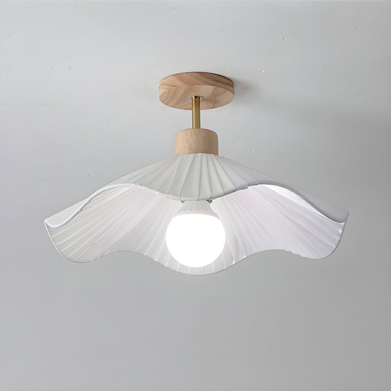 Linen Blend Semi Flush Mount, 22.9cm H x 50.8cm W x 50.8cm D