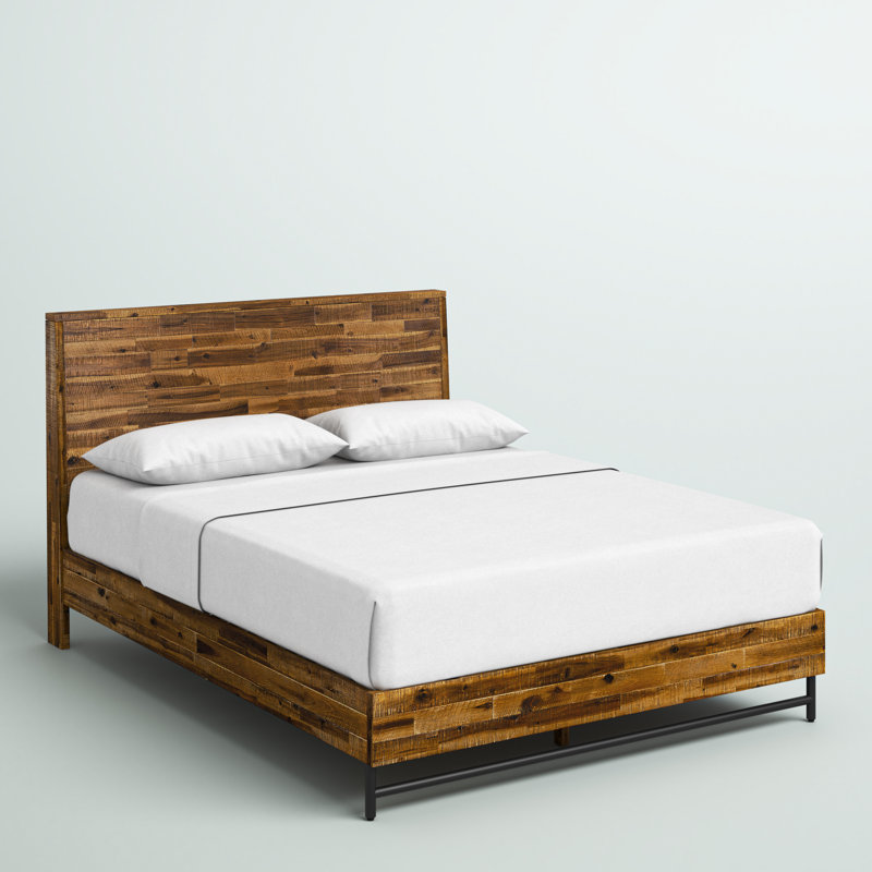 David Solid Wood Platform Bed, Queen
