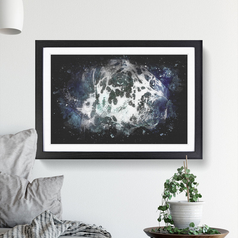 Dalmatian Dog in the Blue - Framed Print, 45cm H x 63cm W x 2cm D, Black Framed