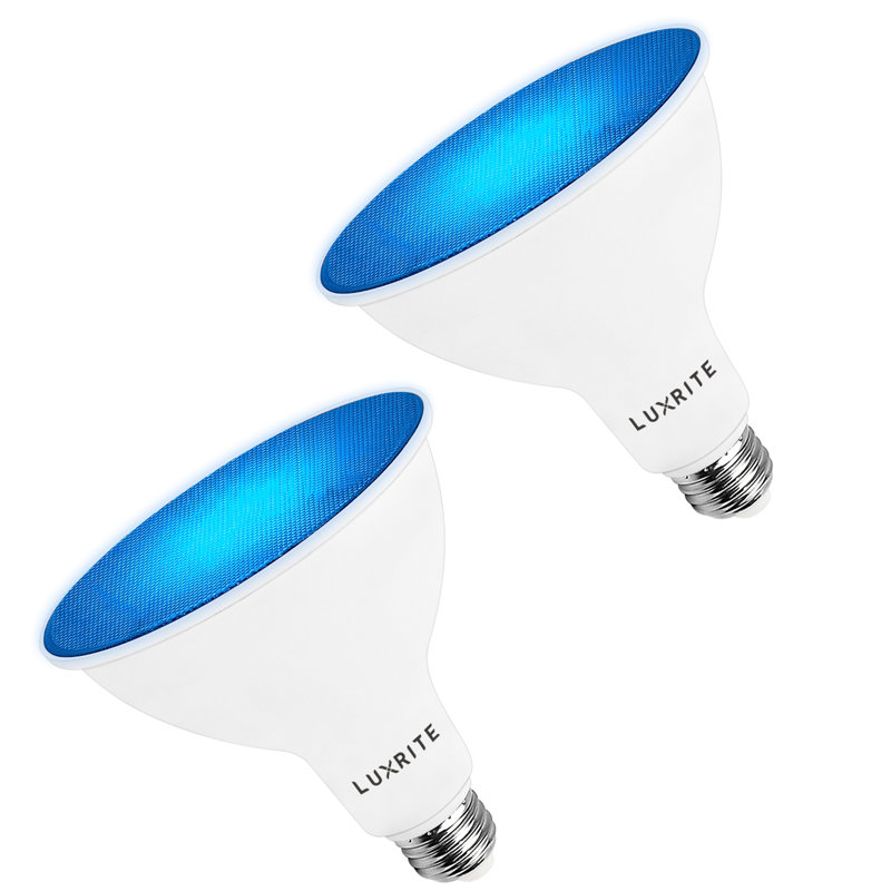 8 watts (45 watts équivalents), DEL PAR38, ampoule à DEL colorée, culot moyen E26 (standard), Bleu, 2