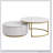 Modern Round Nesting Coffee Table Fluted with Drawer in White & Gold in 31.5''-1362751870