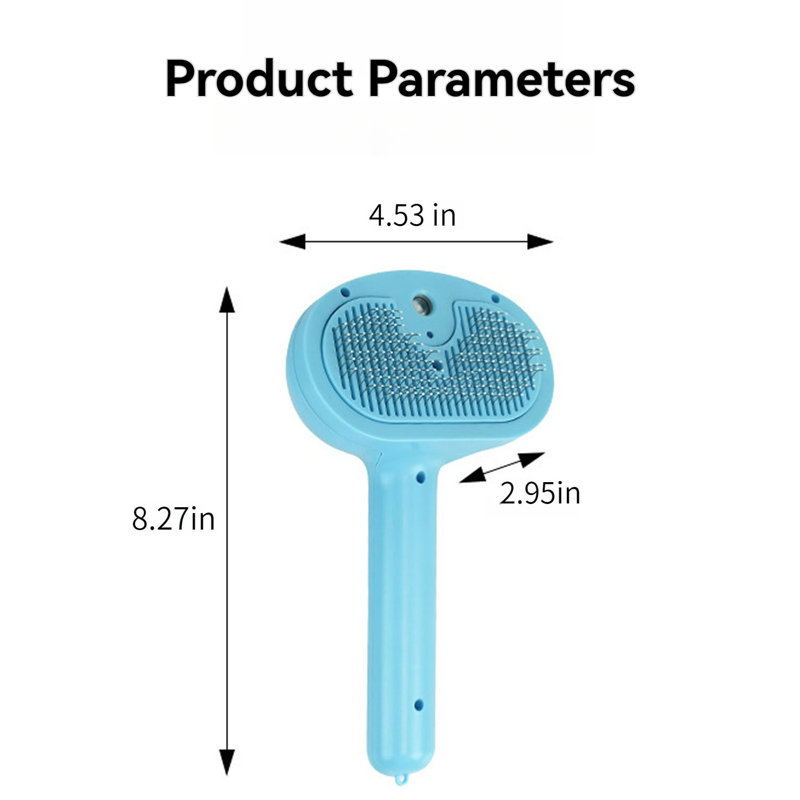 Steam Cat Brush Pet Hair Cleaning Misting Combcat Brushes For Indoor Cats, Blue